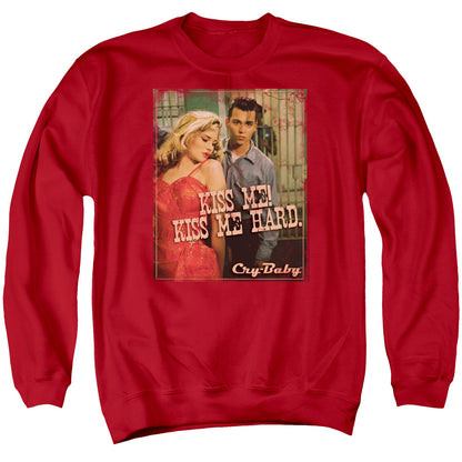Cry Baby Kiss Me Mens Crewneck Sweatshirt Red