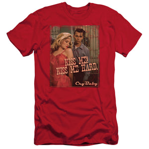 Cry Baby Kiss Me Slim Fit Mens T Shirt Red