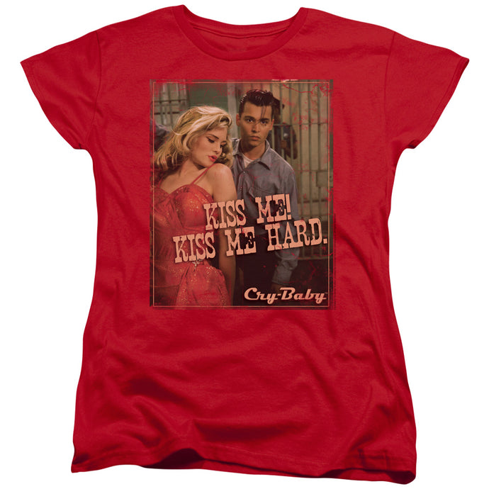 Cry Baby Kiss Me Womens T Shirt Red