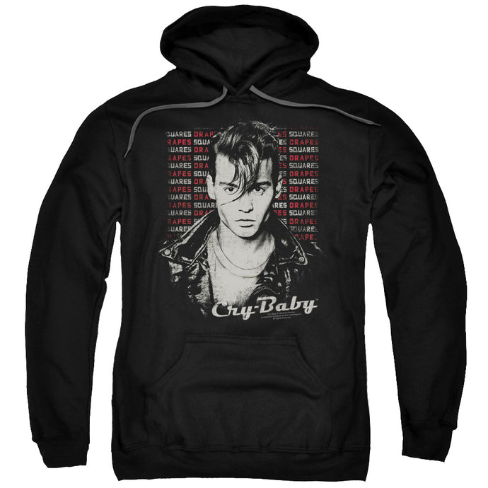 Cry Baby Drapes and Squares Mens Hoodie Black