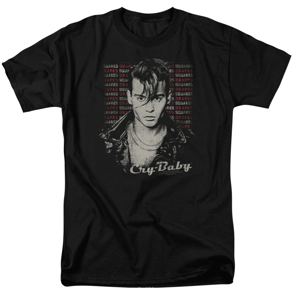 Cry Baby Drapes and Squares Mens T Shirt Black