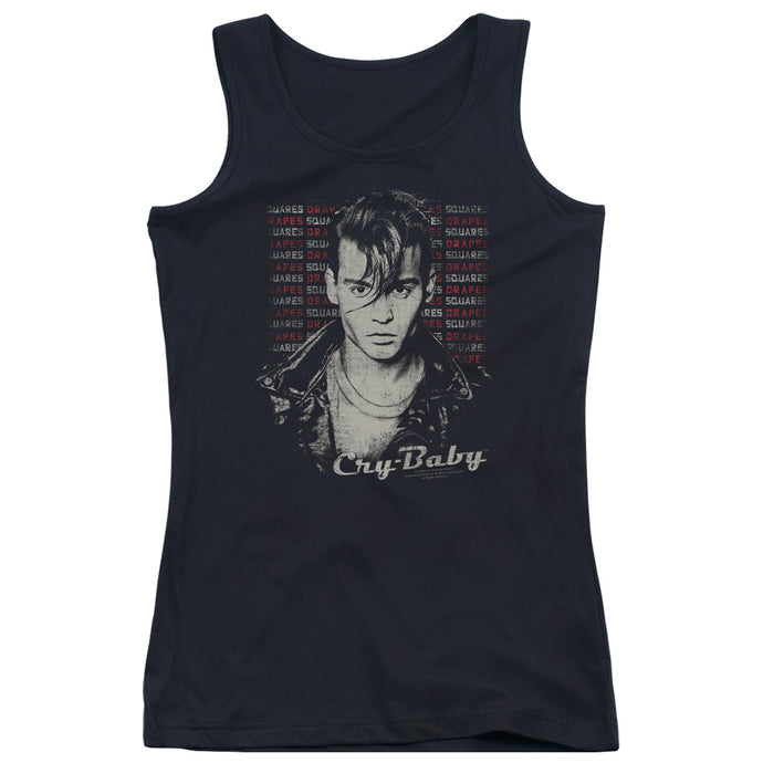 Cry Baby Drapes and Squares Womens Tank Top Shirt Black