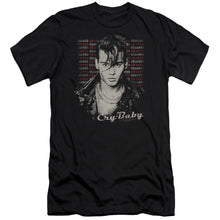Load image into Gallery viewer, Cry Baby Drapes and Squares Premium Bella Canvas Slim Fit Mens T Shirt Black