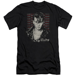 Cry Baby Drapes and Squares Slim Fit Mens T Shirt Black