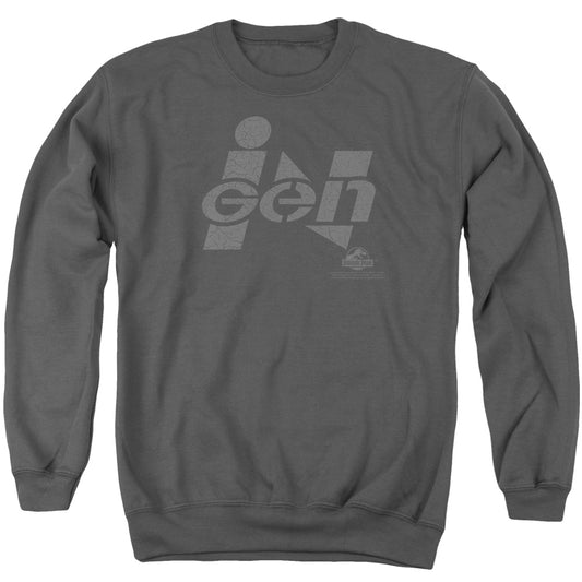 Jurassic Park Ingen Logo Mens Crewneck Sweatshirt Charcoal