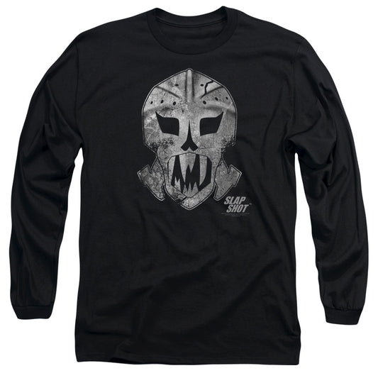 Slap Shot Goalie Mask Mens Long Sleeve Shirt Black