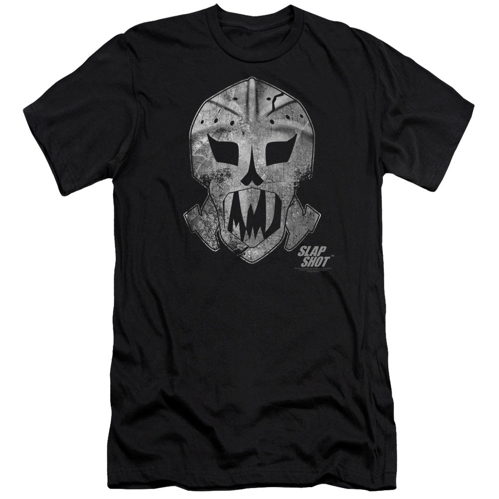 Slap Shot Goalie Mask Slim Fit Mens T Shirt Black