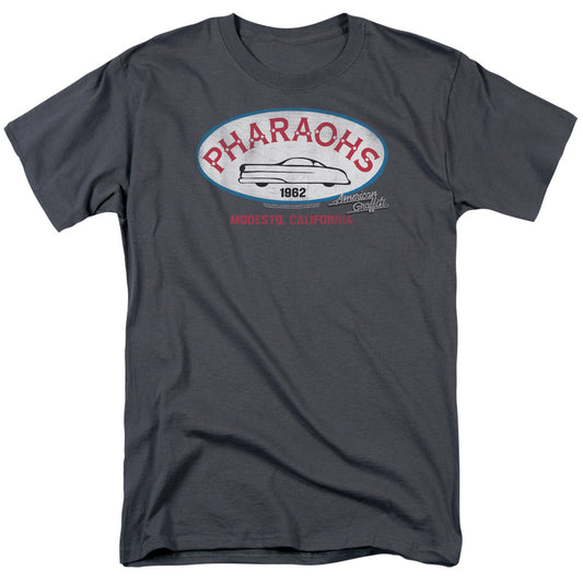 American Graffiti Pharaohs Mens T Shirt Charcoal Charcoal