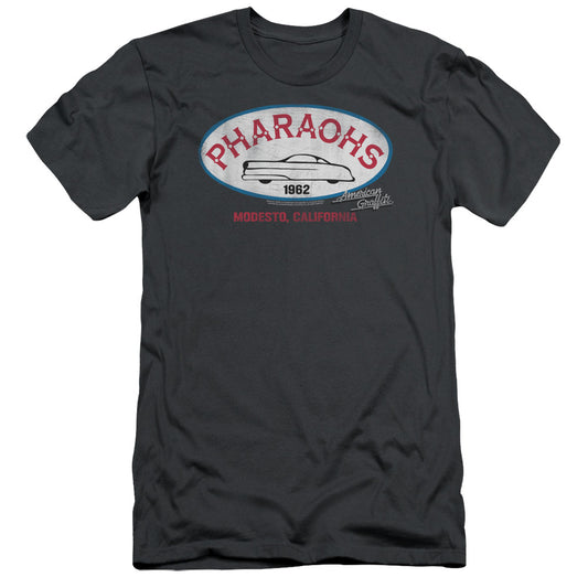 American Graffiti Pharaohs Slim Fit Mens T Shirt Charcoal