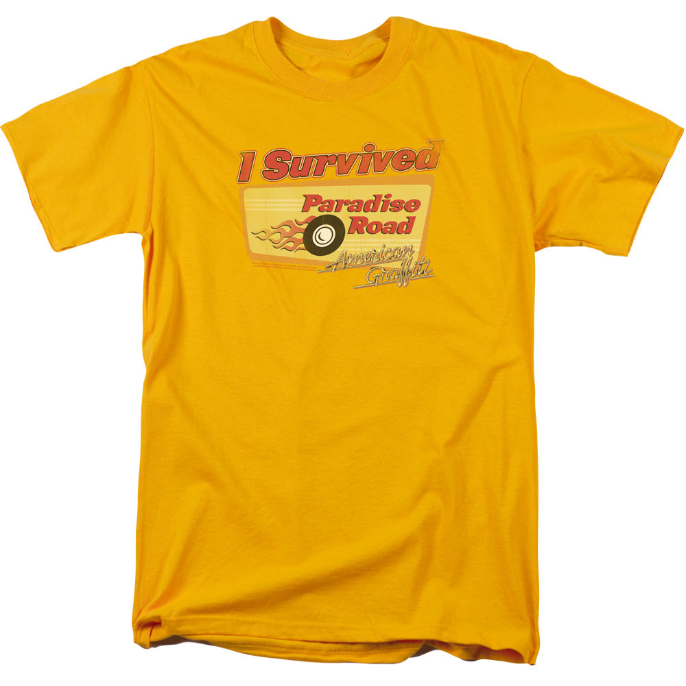 American Grafitti Paradise Road Mens T Shirt Gold Gold