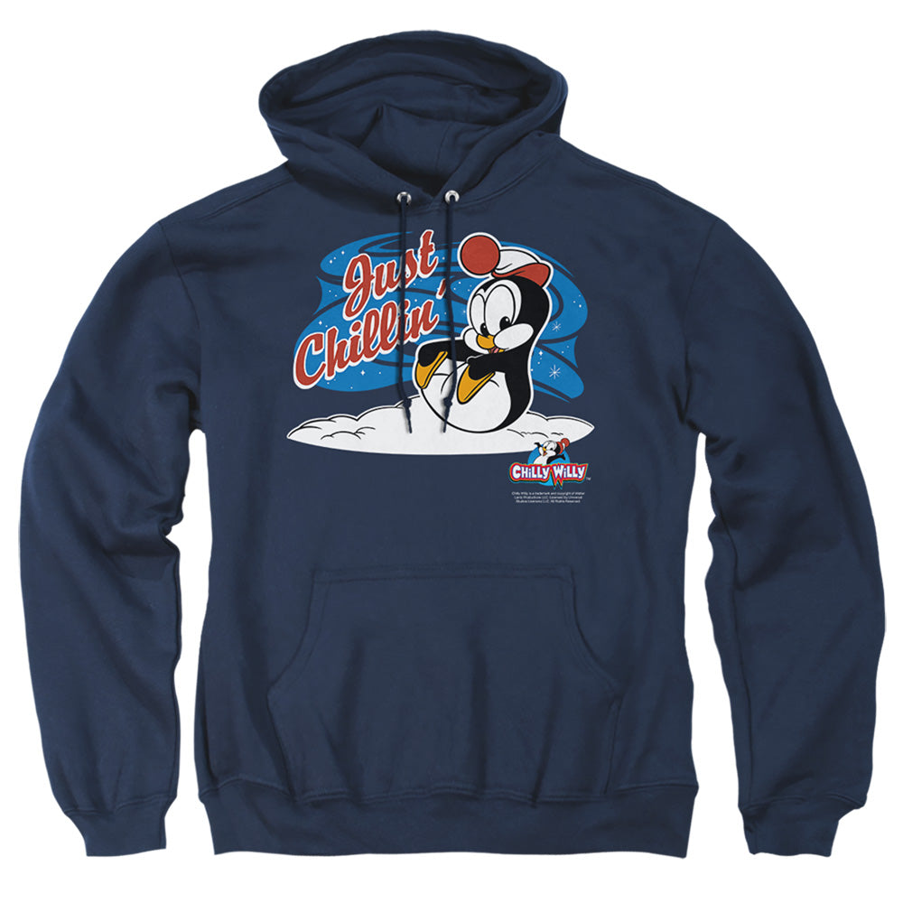 Chilly Willy Just Chillin Mens Hoodie Navy