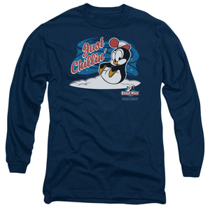Chilly Willy Just Chillin Mens Long Sleeve Shirt Navy Blue