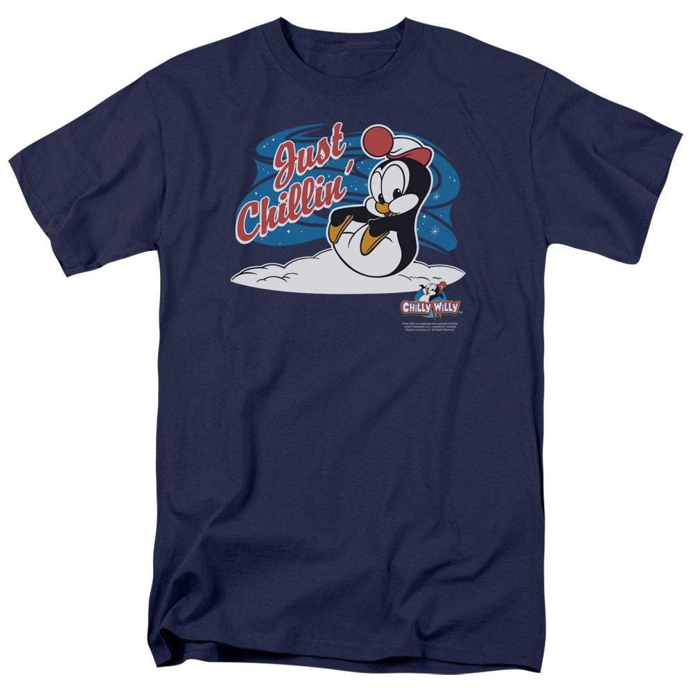 Chilly Willy Just Chillin Mens T Shirt Navy