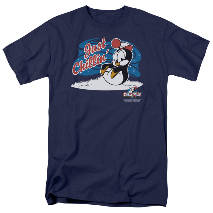Chilly Willy Just Chillin Mens T Shirt Navy Blue