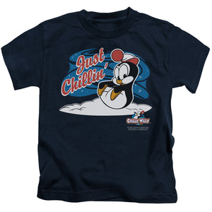 Chilly Willy Just Chillin Juvenile Kids Youth T Shirt Navy Blue