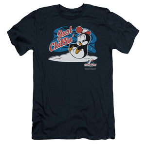 Chilly Willy Just Chillin Slim Fit Mens T Shirt Navy Blue