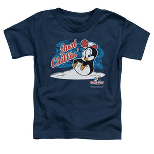 Chilly Willy Just Chillin Toddler Kids Youth T Shirt Navy Blue