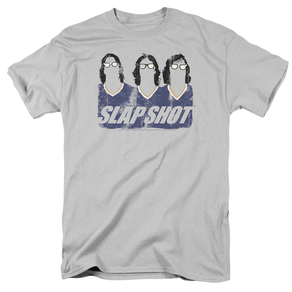 Slap Shot Brothers Mens T Shirt Silver | Rock Band Merch