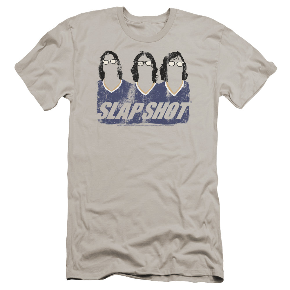 Slap Shot Brothers Premium Bella Canvas Slim Fit Mens T Shirt Silver