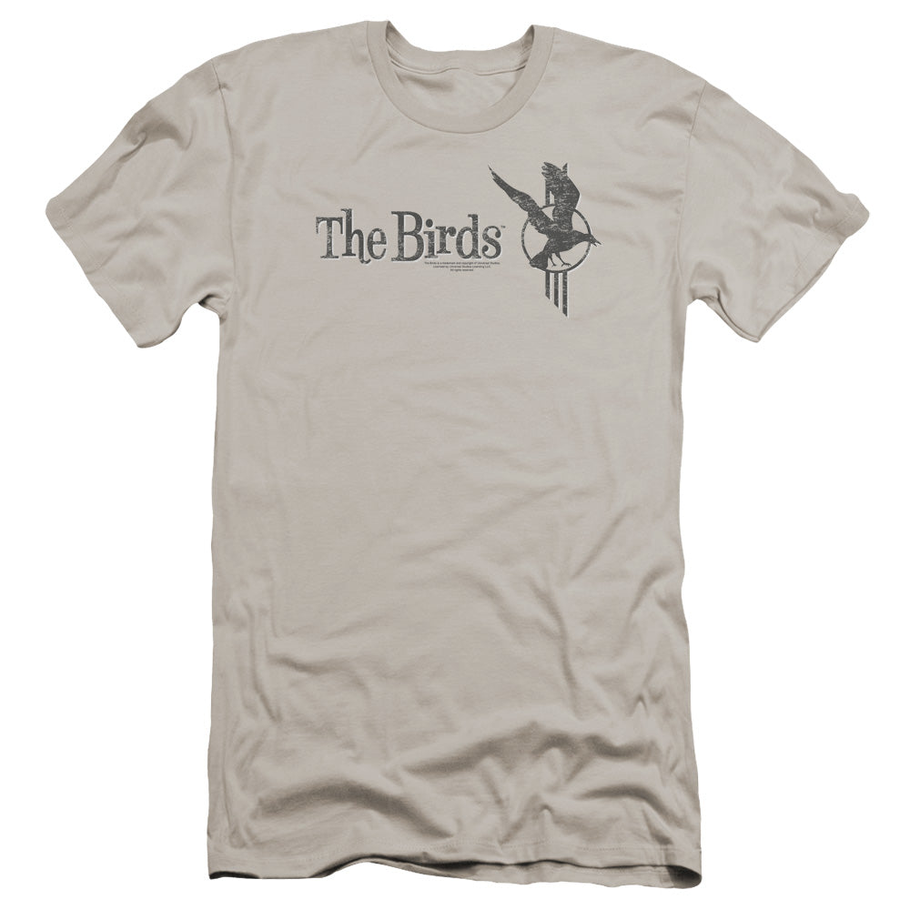 The Birds Distressed Premium Bella Canvas Slim Fit Mens T Shirt Silver