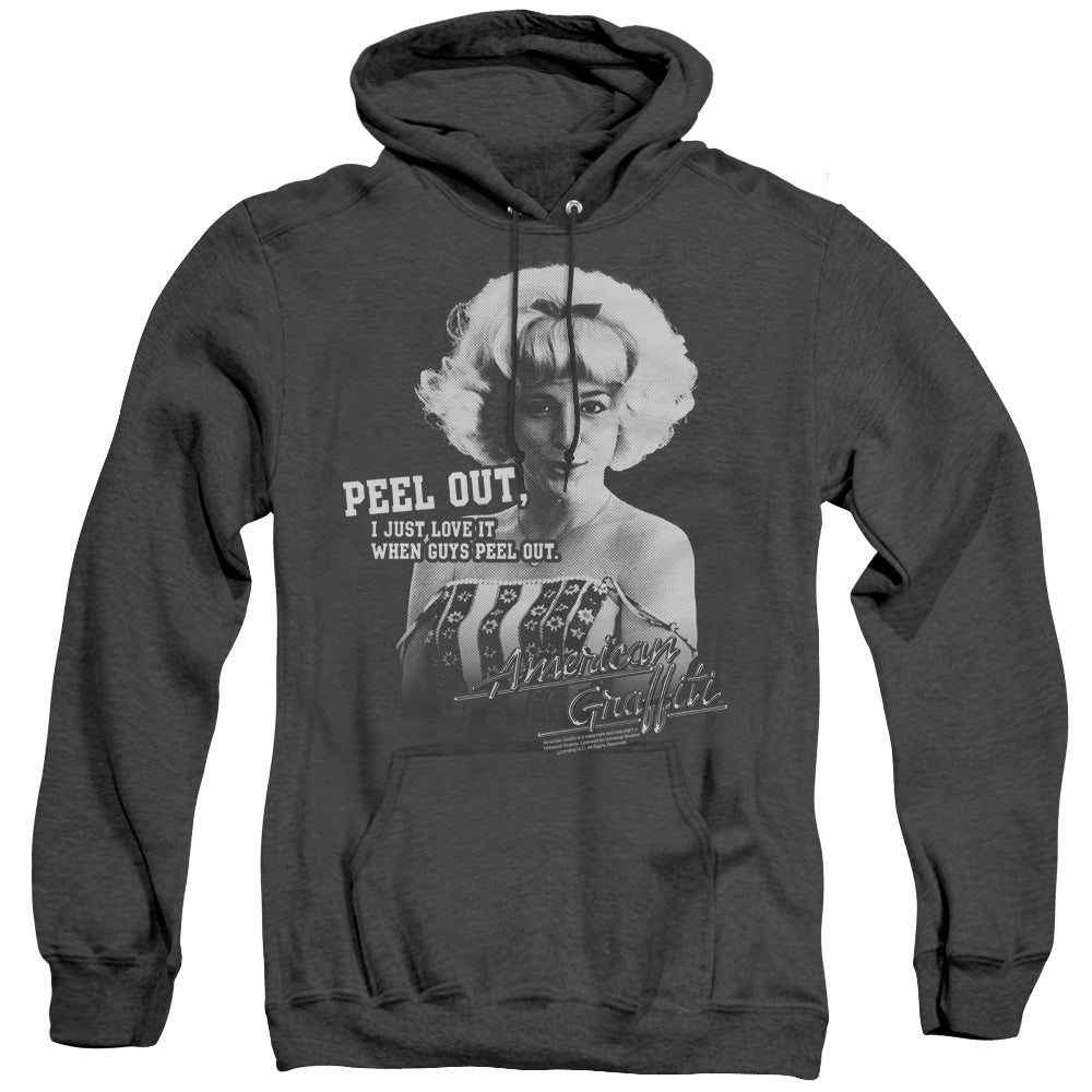 American Graffiti Peel Out Heather Mens Hoodie Black