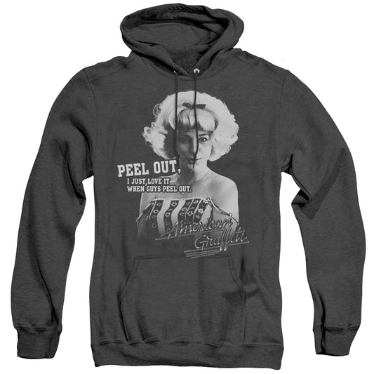 American Graffiti Peel Out Heather Mens Hoodie Black