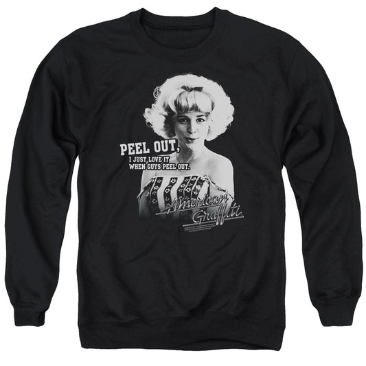 American Graffiti Peel Out Mens Crewneck Sweatshirt Black