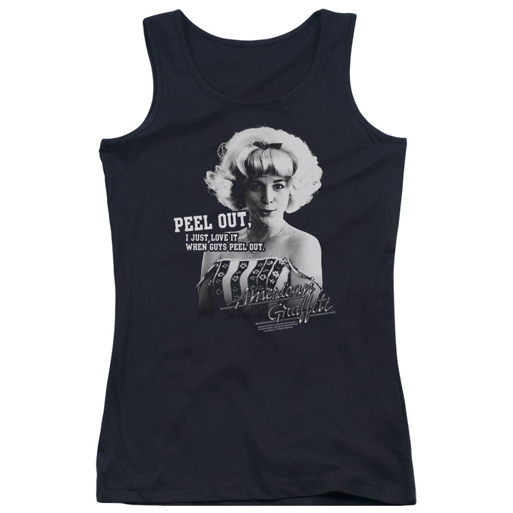 American Graffiti Peel Out Womens Tank Top Shirt Black