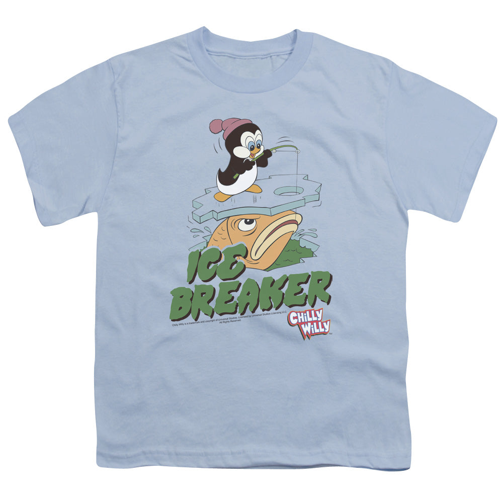 Chilly Willy Ice Breaker Kids Youth T Shirt Light Blue