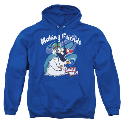 Chilly Willy Making Friends Mens Hoodie Royal Blue