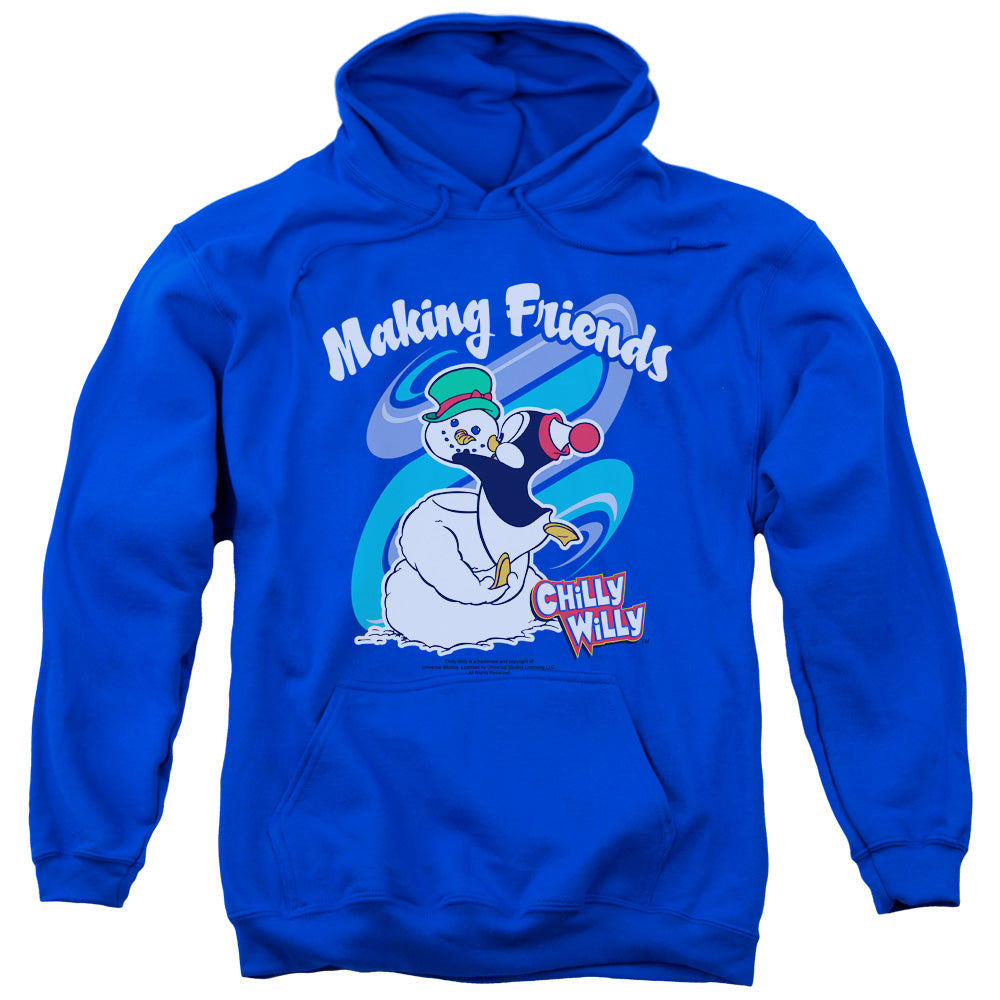 Chilly Willy Making Friends Mens Hoodie Royal Blue