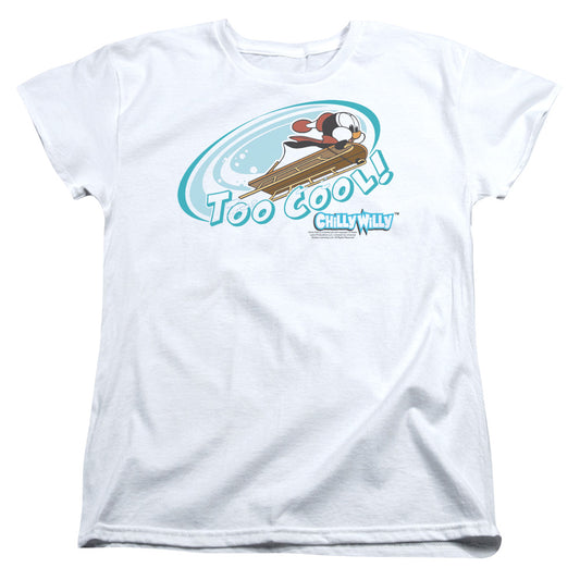 Chilly Willy Too Cool Womens T Shirt White