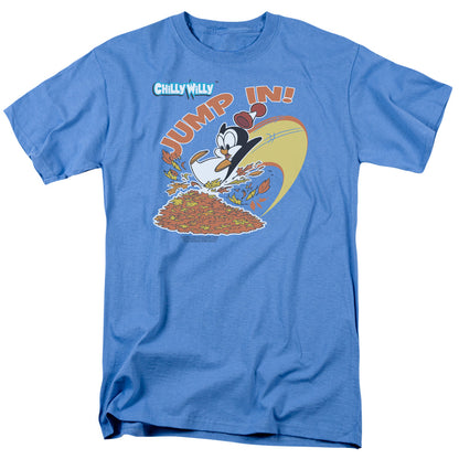 Chilly Willy Jump In Mens T Shirt Carolina Blue Carolina Blue