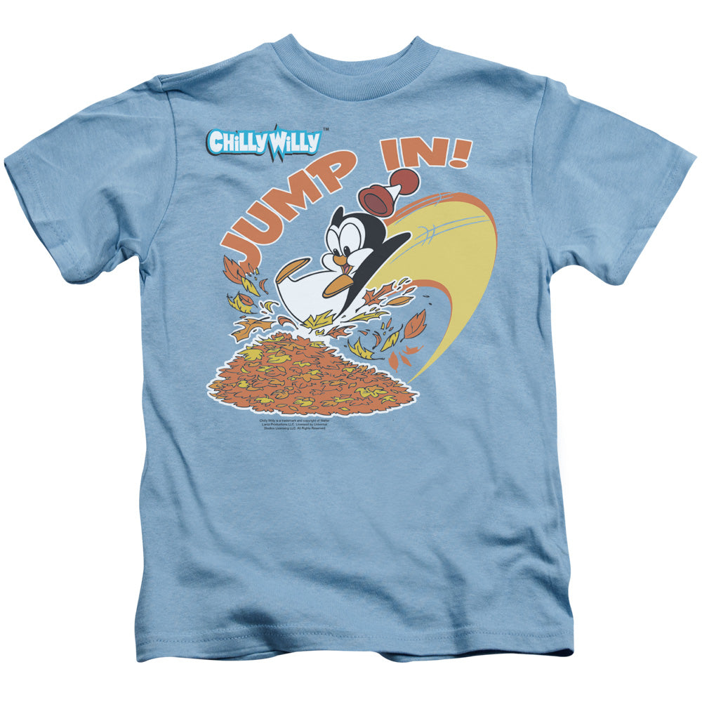 Chilly Willy Jump In Juvenile Kids Youth T Shirt Carolina Blue