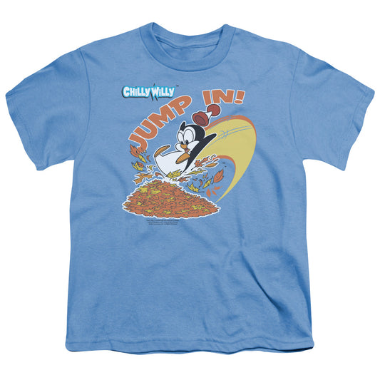 Chilly Willy Jump In Kids Youth T Shirt Carolina Blue