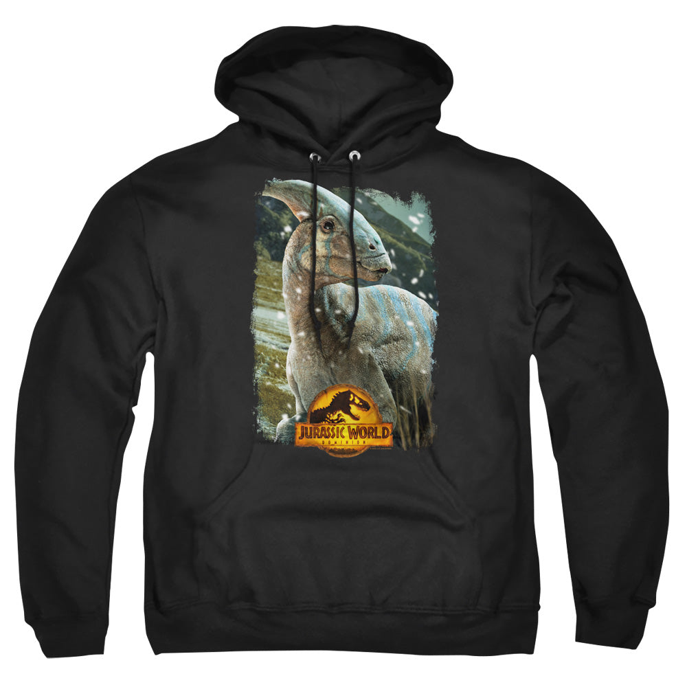 Jurassic World Parasaurolophus Beauty Shot Mens Hoodie Black