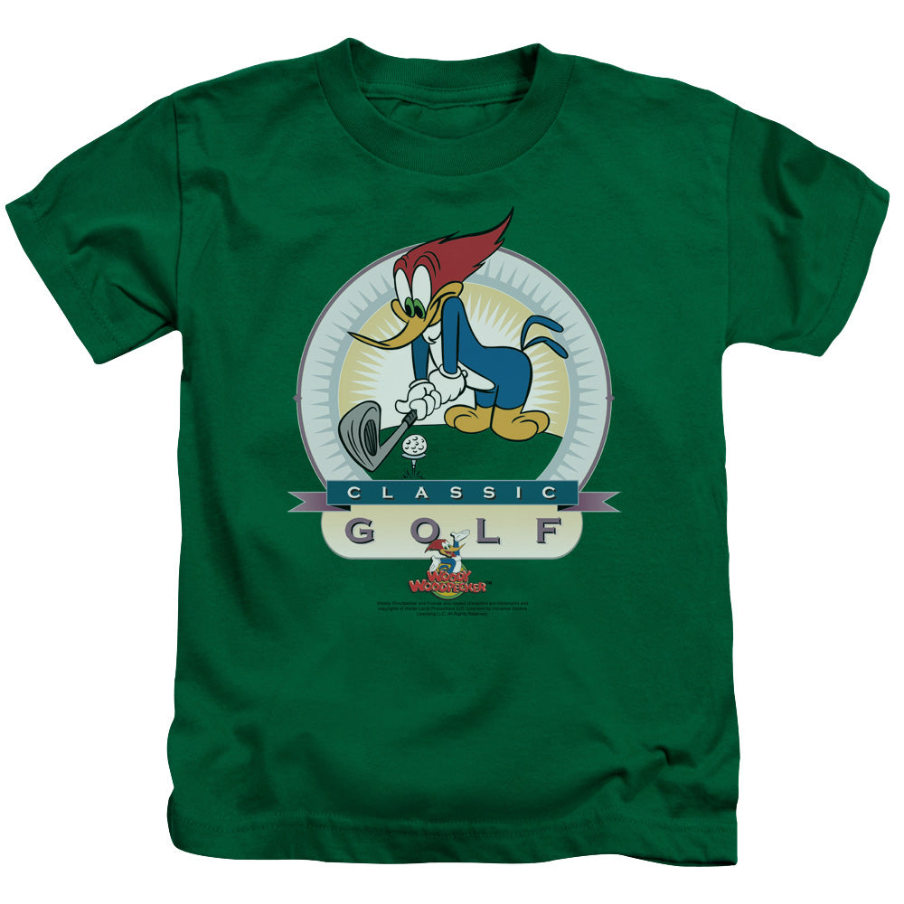 Woody Woodpecker Classic Golf Juvenile Kids Youth T Shirt Kelly Green