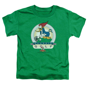 Woody Woodpecker Classic Golf Toddler Kids Youth T Shirt Kelly Green