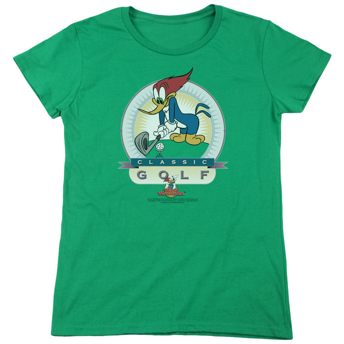 Woody Woodpecker Classic Golf Womens T Shirt Kelly Green