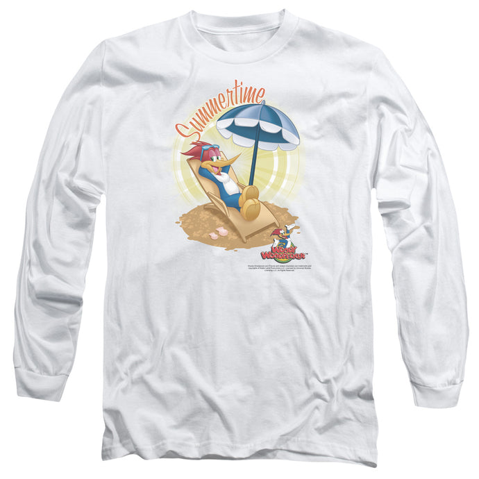 Woody Woodpecker Summertimemens Long Sleeve Shirt White