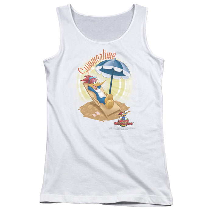 Woody Woodpecker Summertime Womens Tank Top Shirt White