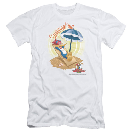 Woody Woodpecker Summertime Slim Fit Mens T Shirt White