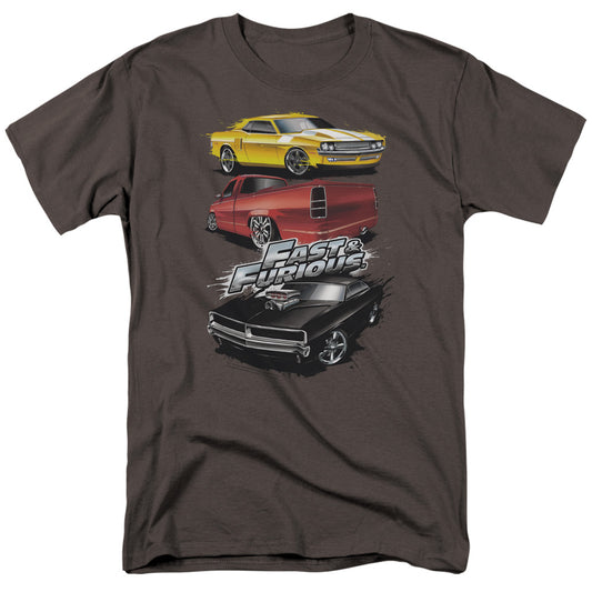 Fast And The Furious Muscle Car Splatter Mens T Shirt Charcoal Charcoal