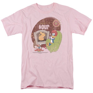 Woody Woodpecker Chocolate Hour Mens T Shirt Pink