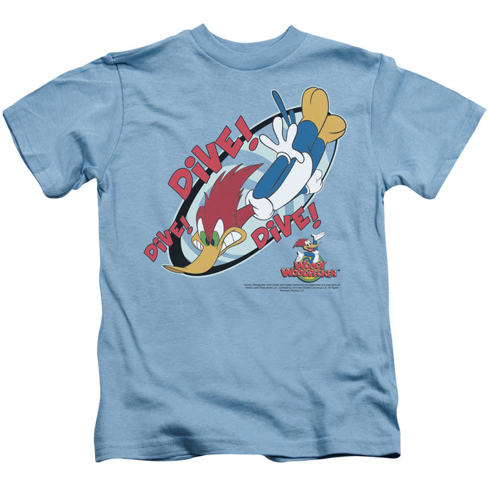 Woody Woodpecker Dive Juvenile Kids Youth T Shirt Carolina Blue