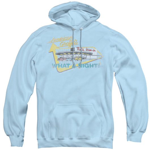 American Graffiti Mels Drive In Mens Hoodie Light Blue