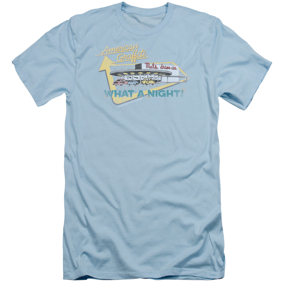 American Graffiti Mels Drive In Slim Fit Mens T Shirt Light Blue