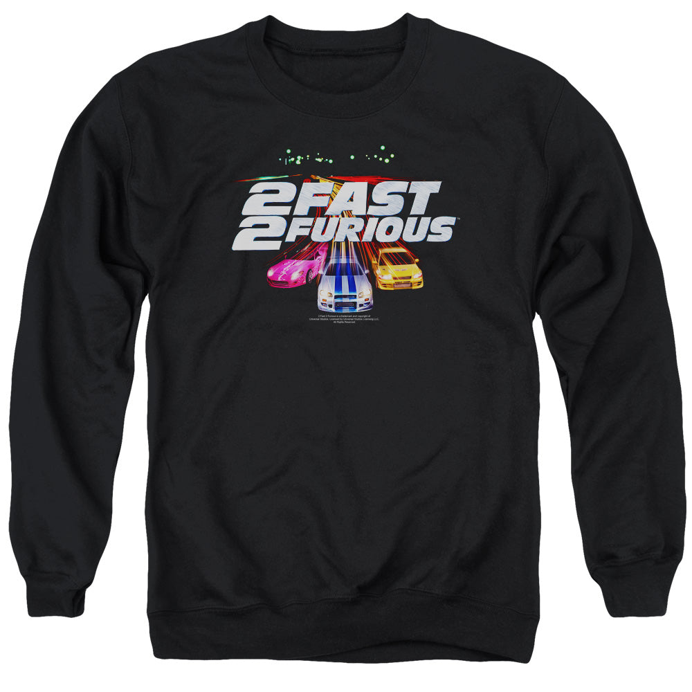2 Fast 2 Furious Logo Mens Crewneck Sweatshirt Black