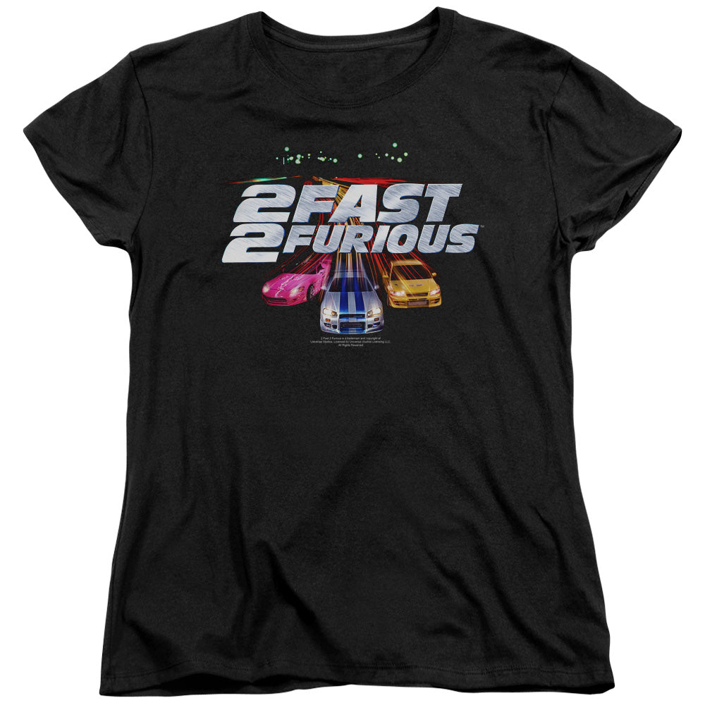 2 Fast 2 Furious Logo Womens T Shirt Black