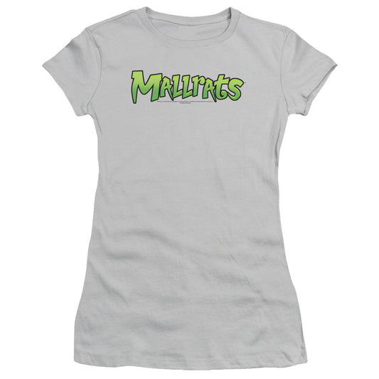 Mallrats Logo Junior Sheer Cap Sleeve Womens T Shirt Silver